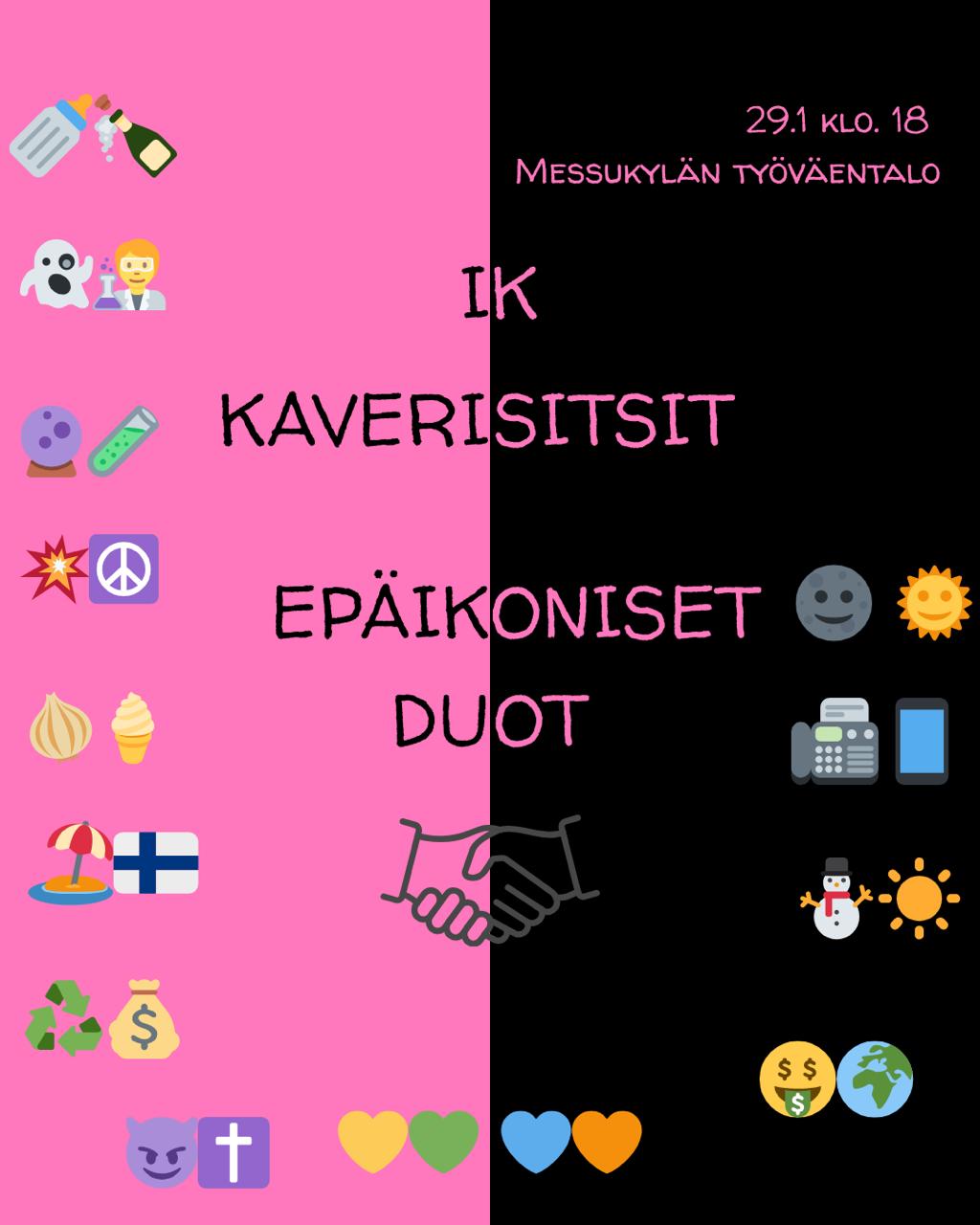 Iltakoulun epäikoniset duot -kaverisitsit 2026